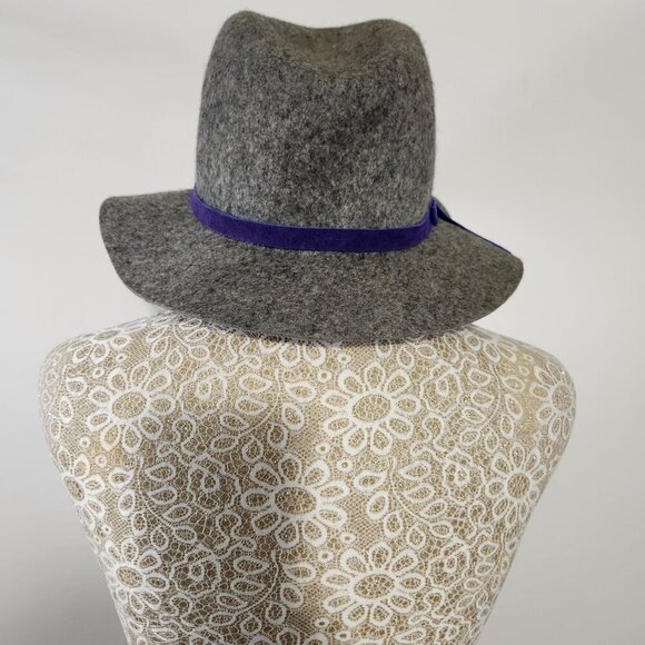 Gap NWOT Women Size S/M-P/M Gray Pinched Crown 100% Soft Wool Fedora Hat Casual - Picture 4 of 16
